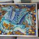 Tapisserie Les chevaux d'Azur" par JC Duprez , années 1960-1970