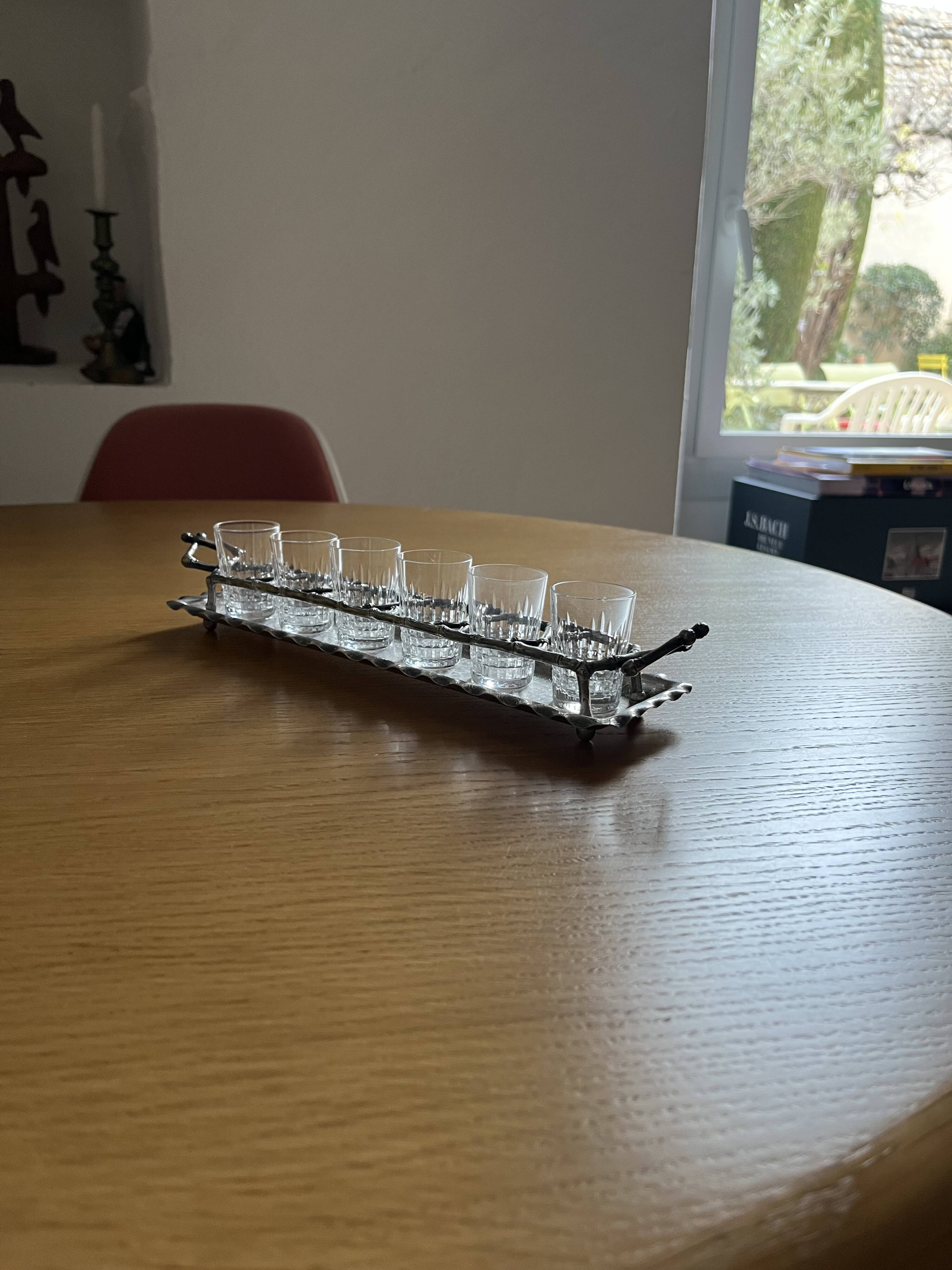 Baccarat liqueur set, glasses, and stand. Rare item.