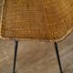 G.Franco Legler rattan and metal basket chair