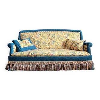 Canapé de style Napoléon III à décor de papillons et fleurs - 20e