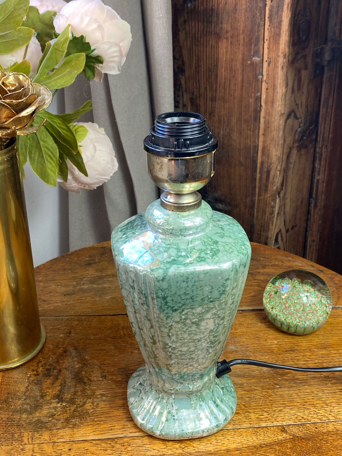 Marbled porcelain lamp base