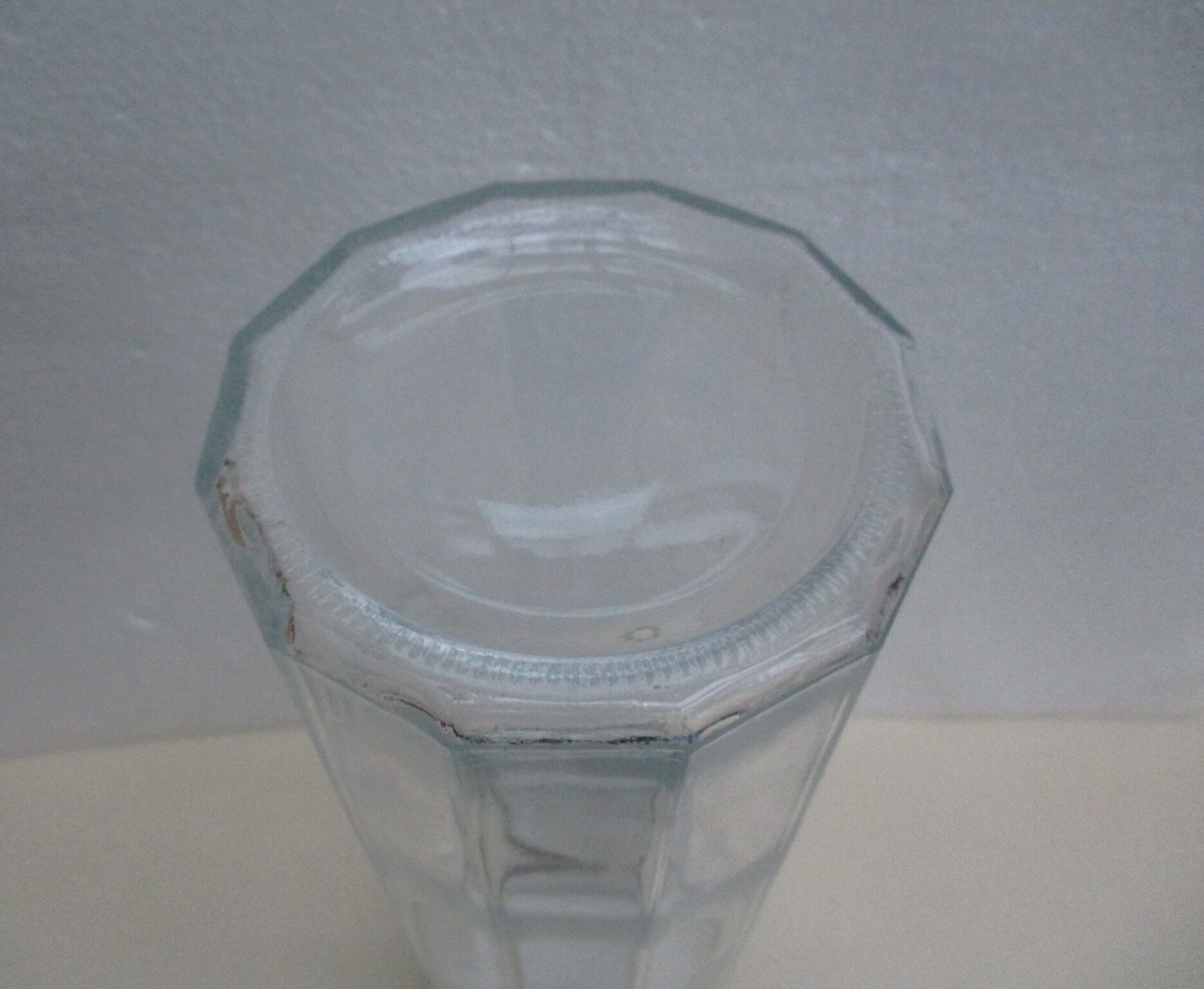 glass jar with vintage cut sides "hermetic"