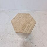 Italian Travertine Side Table or Pedestal, 1980's