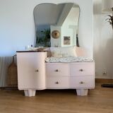 Commode coiffeuse rose