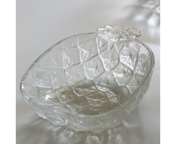 Dessert service pineapple - salad bowl and its 5 cups