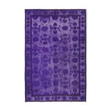 Handmade vintage turkish 1980s 185 cm x 284 cm purple rug