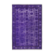 Handmade vintage turkish 1980s 185 cm x 284 cm purple rug