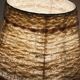 Vintage ceramic lamp with relief and wool shade.