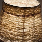 Lampe vintage en céramique relief et abat-jour laine