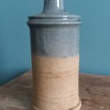 Soliflore bottle vase in stoneware with herbarium decoration