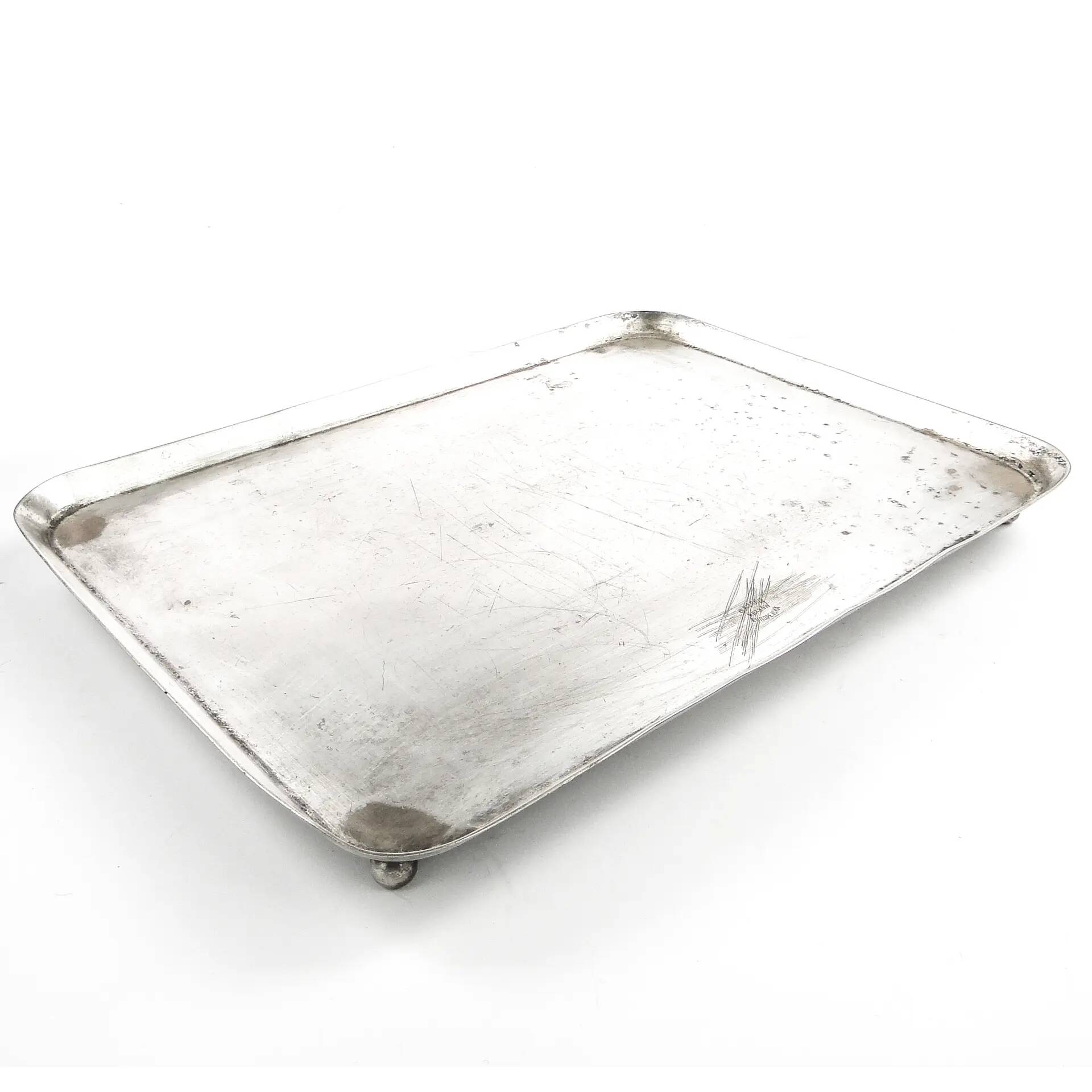 Art Deco tray, silver-plated brass, Norblin, Poland, 1930s