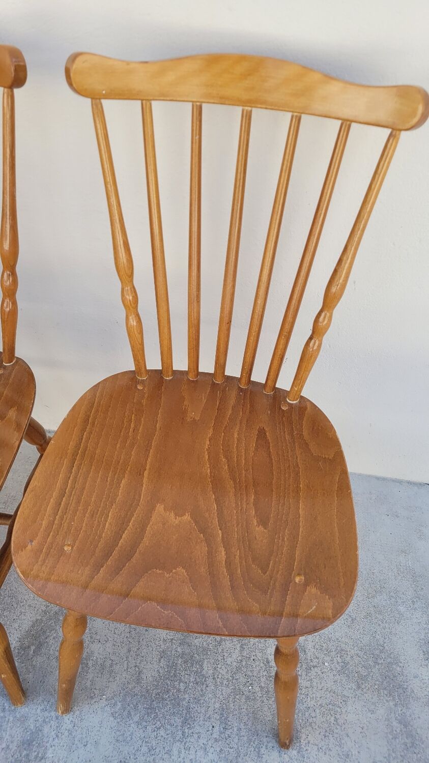 Series of 4 bistro chairs signed Baumann tacoma model 1950 vintage
