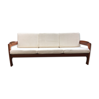 Scandinavian sofa 3 places teak 60s
