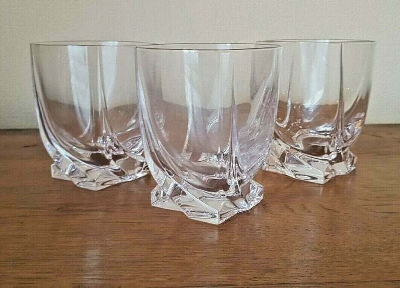 Ensemble de 6 verres à gobelet/whisky des cristalleries royales de champagne françaises