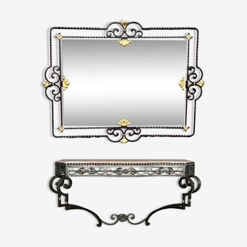 Mirror with art deco style console