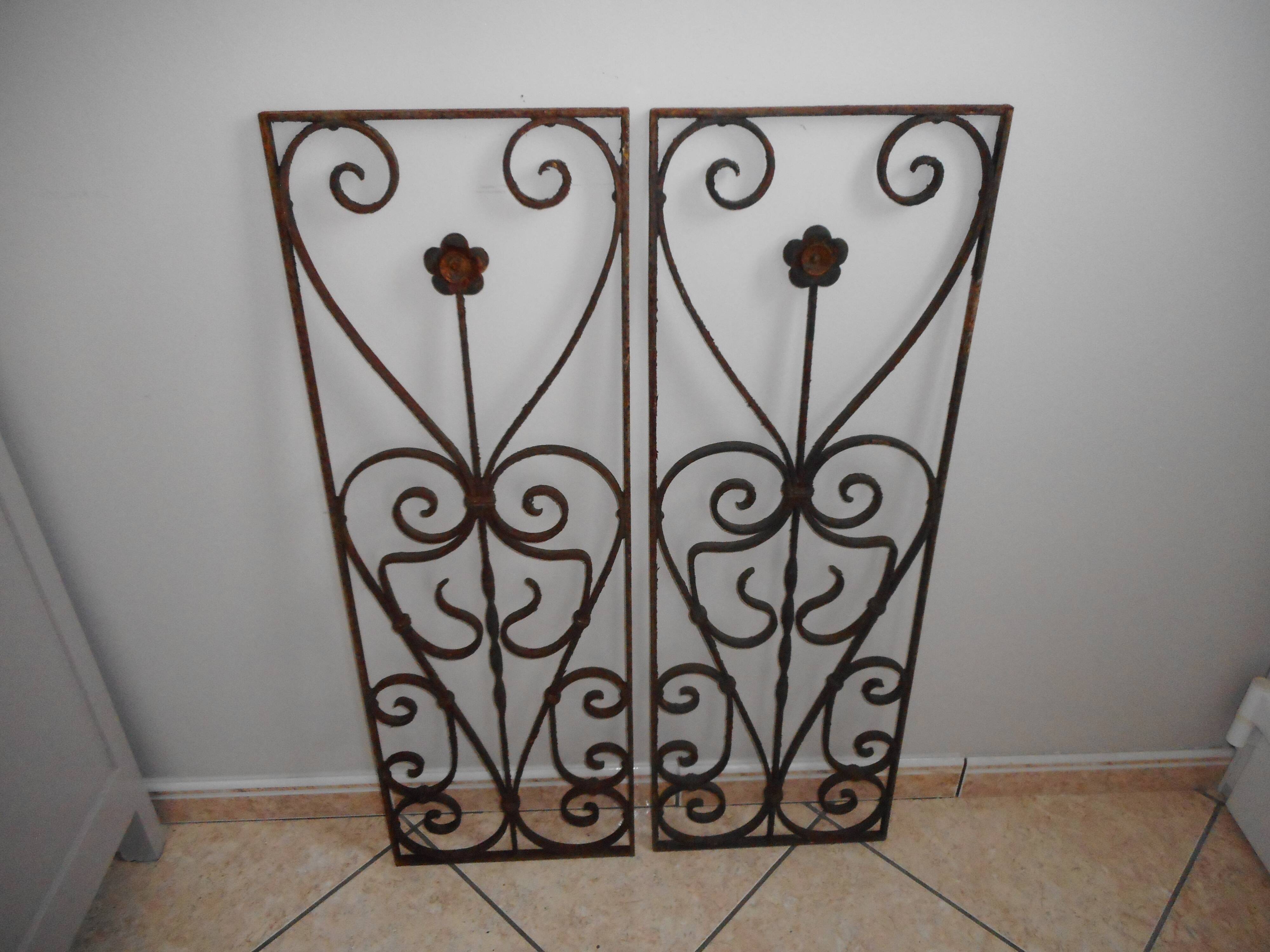 Pair of antique door grilles