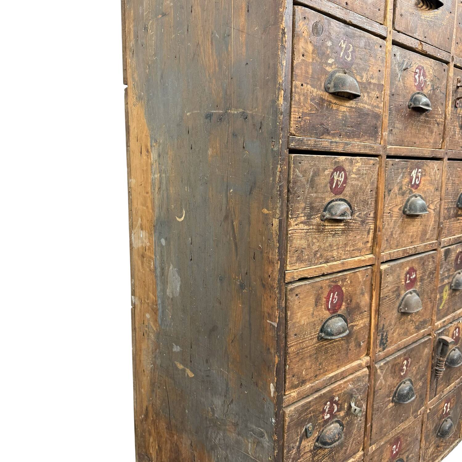 Large Antique Bank of Drawers – 48 Drawer Industrial Cabinet