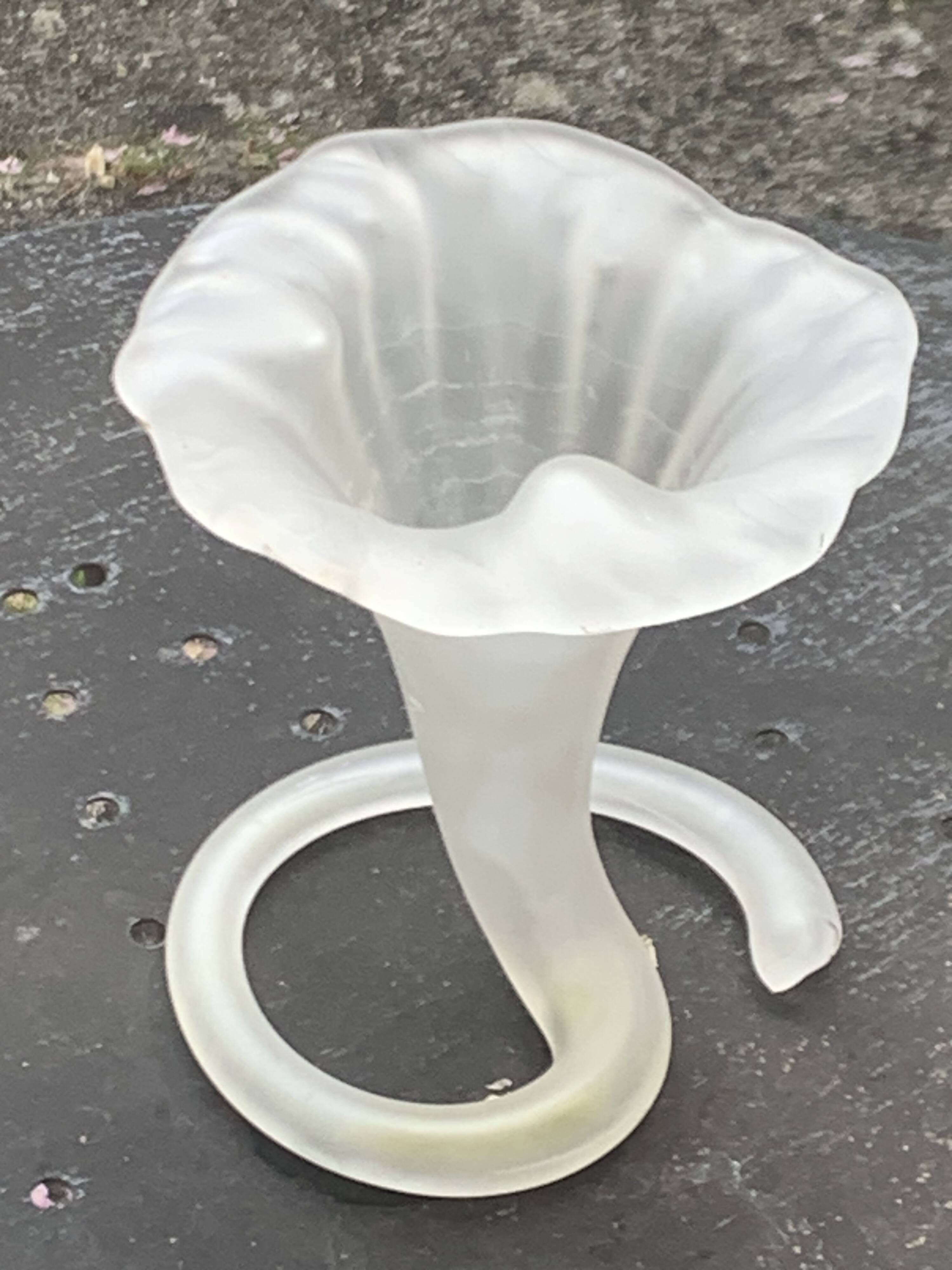 Corolla vase in antique frosted glass