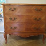 Commode 3 tiroirs style Louis XV en bois massif