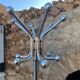 Vintage 1970s chrome metal coat rack