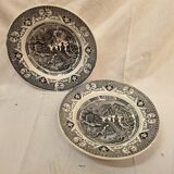 Hollow plates Sarreguemines Yeddo Japan