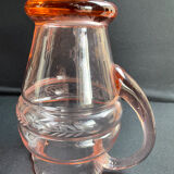 Service for 4 people - Art Deco - Glass or 1/2 pink crystal blown and cut