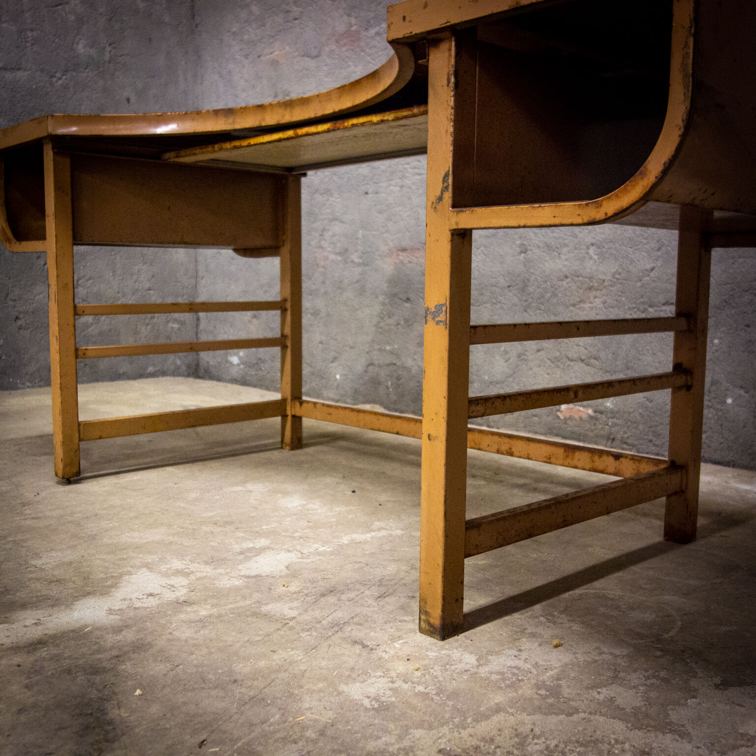 Industrial mailroom desk - patina - France 1950s