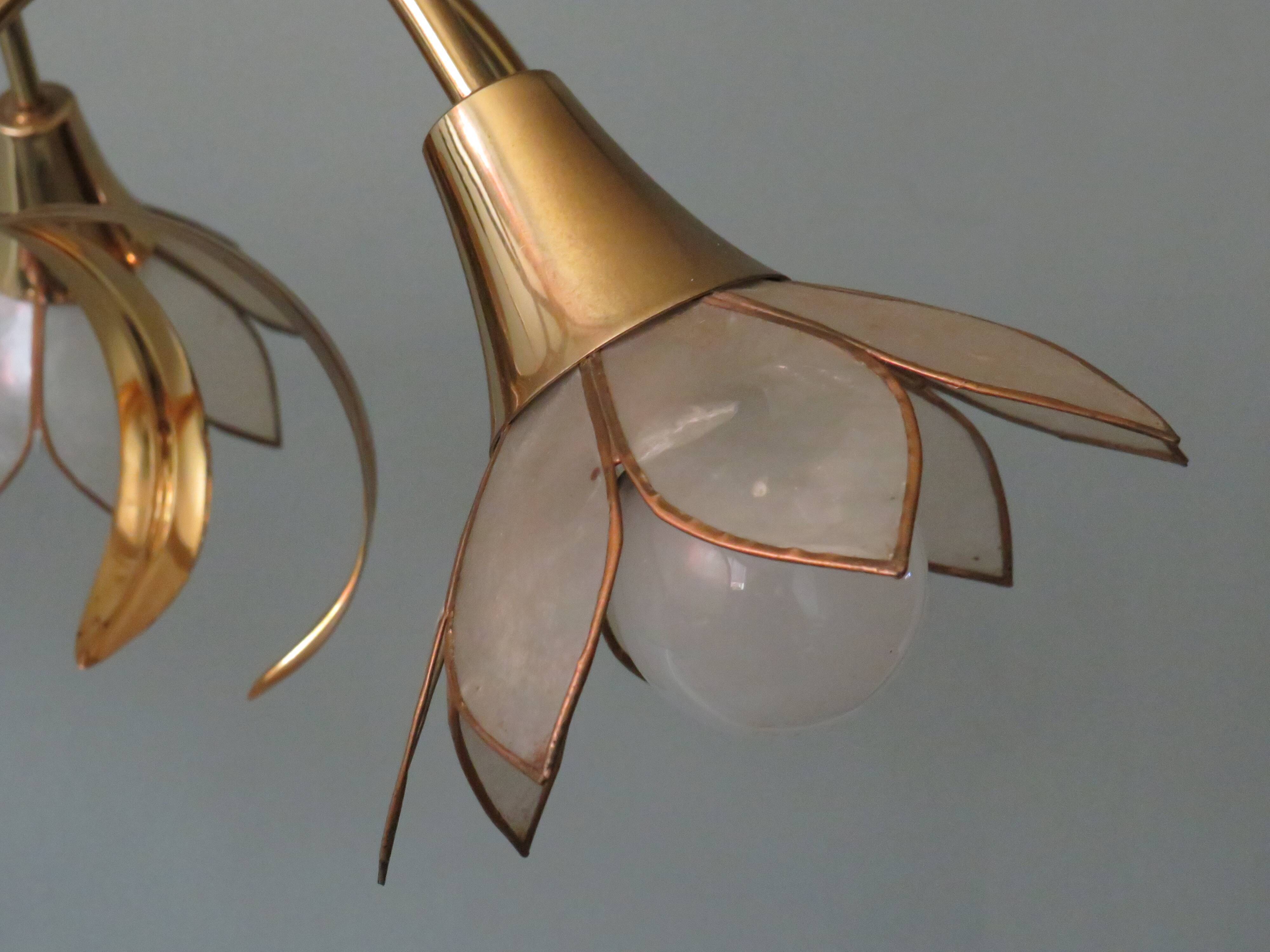 Floral chandelier 1970-1980 Hollywood Regency