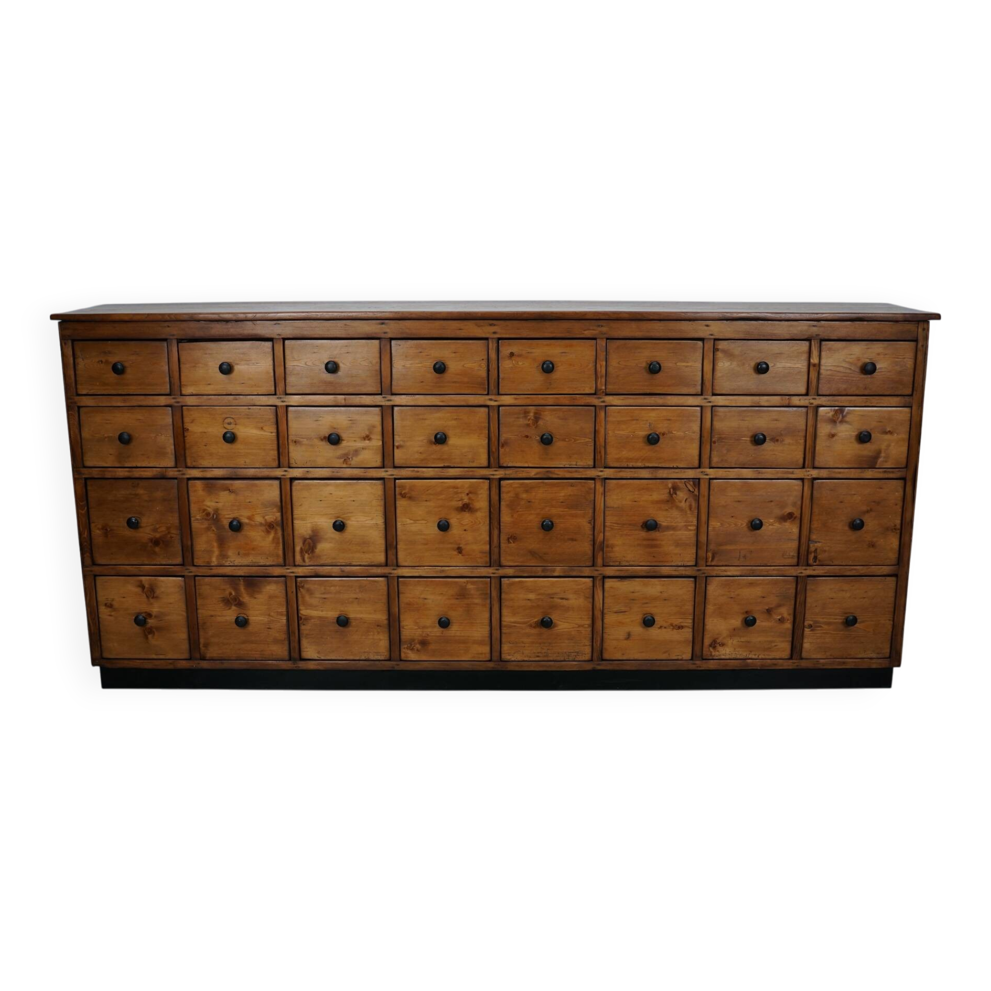 Large German Pine Industrial Apothecary / Shop Cabinet, 1950s