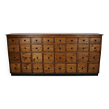 Large German Pine Industrial Apothecary / Shop Cabinet, 1950s