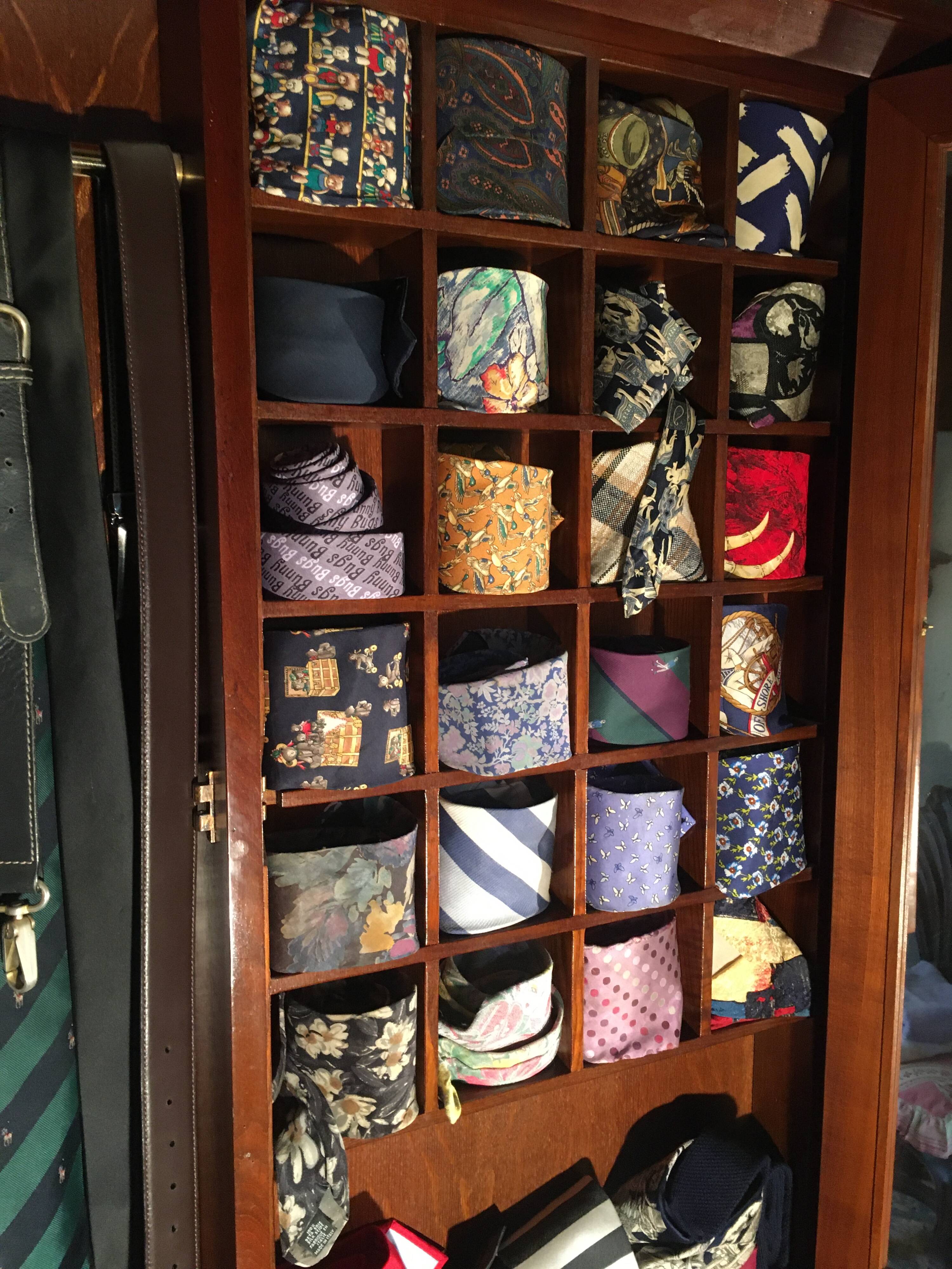 Vintage “Felix Monge” wall tie in cherry wood with mirrors