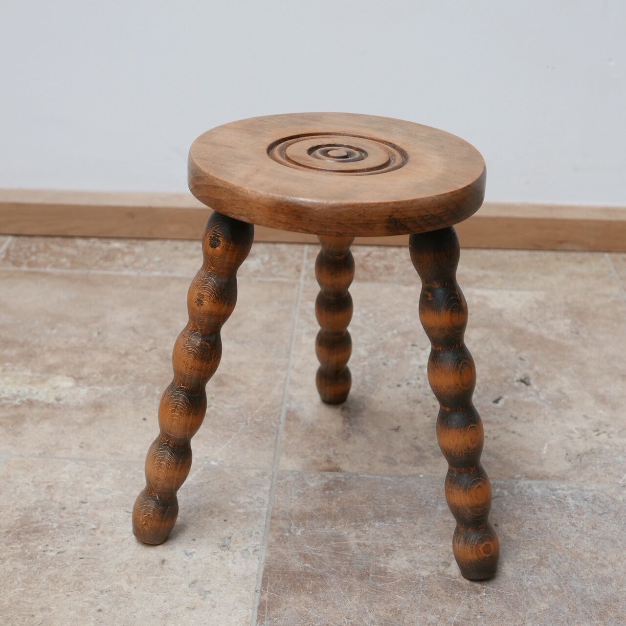 French mid-century bobbin stool
