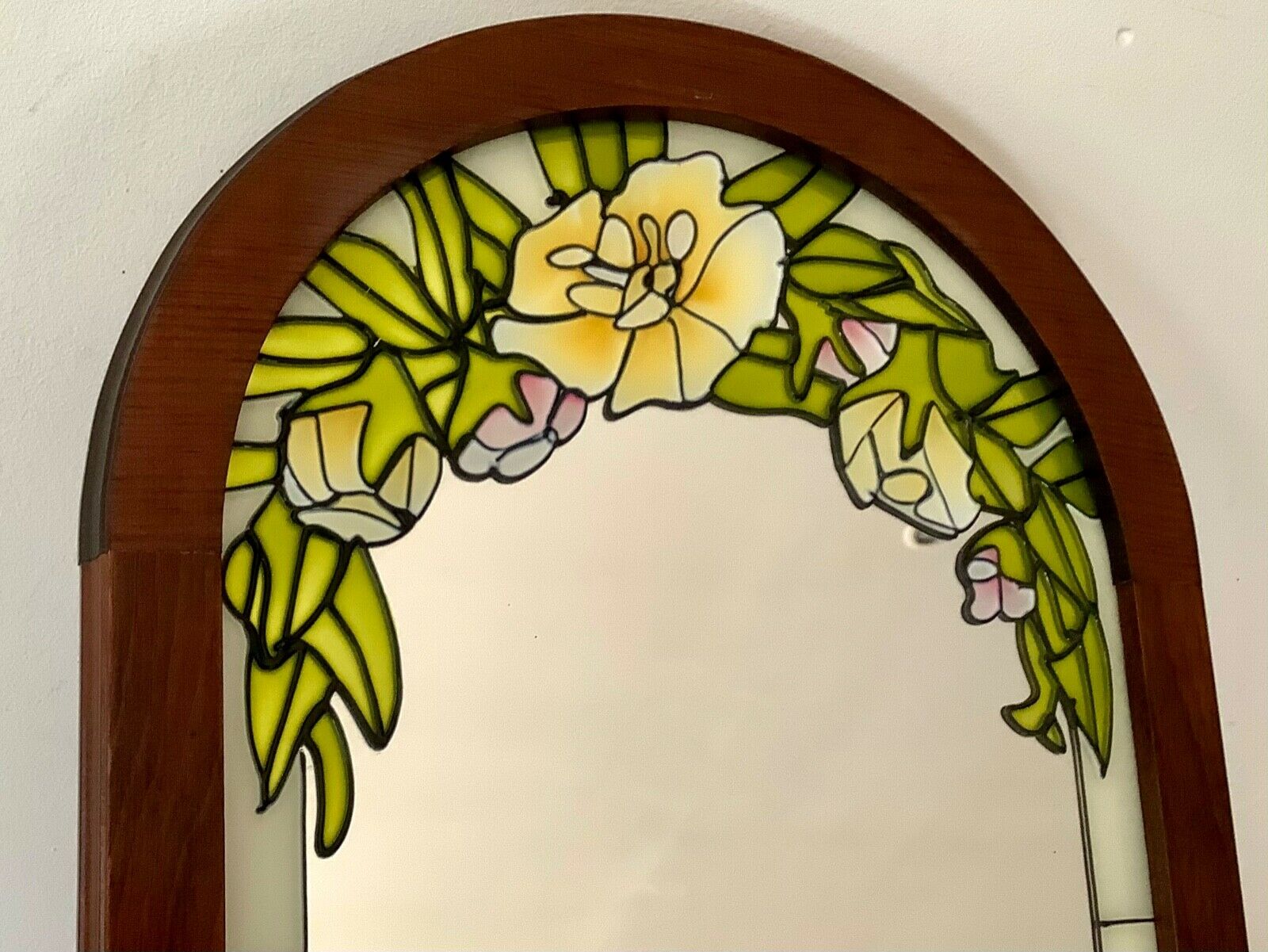 Miroir décors style vitraux 55x35cm