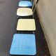 Vintage set from the 60s/70s: table, chairs, and marbled Formica stools.