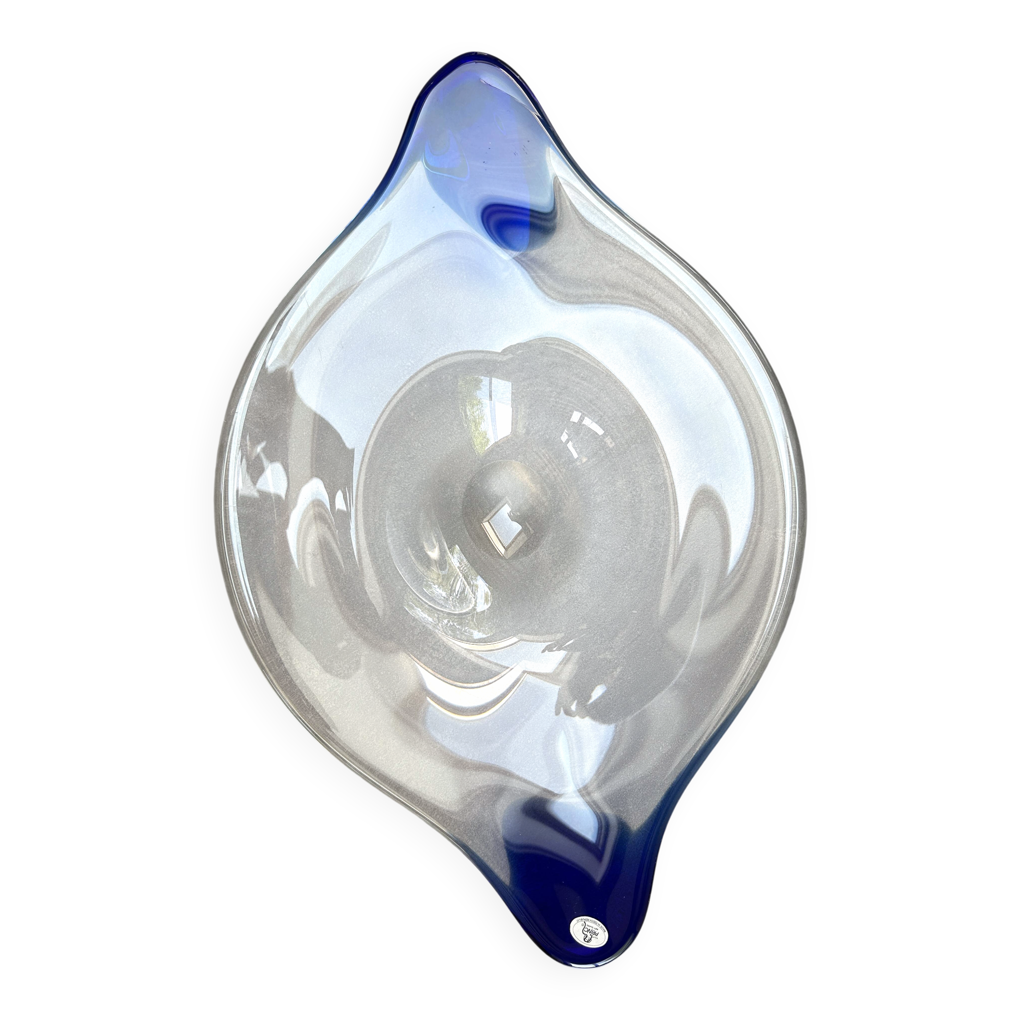 Blue Bohemian crystal plate – Vintage Czech design
