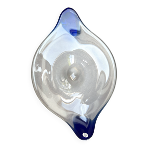 Plat en cristal de Bohême - design bleu