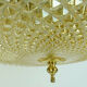 mid century ceiling LAMP flush mount textured amber glass and brass 1970s