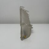 Partially frosted pressed glass wall lamp Art Deco Ezan icicle Jean Gau
