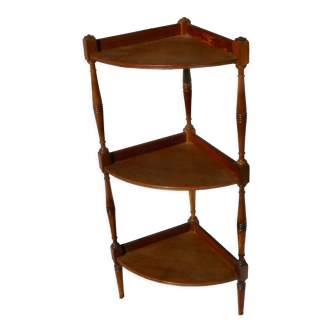 Corner shelf with wheels