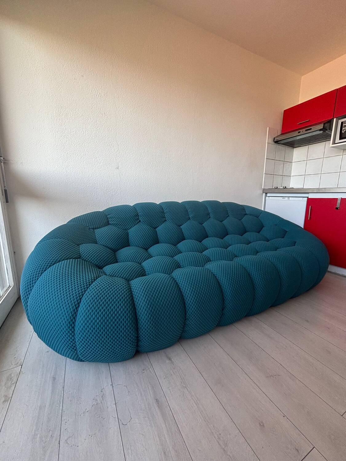 Canapé bubble bleu turquoise