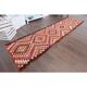 1970s Vintage Turkish Hand-Knotted Wool Cotton Orange Runner Rug 85x330