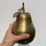Pear fruit golden brass box