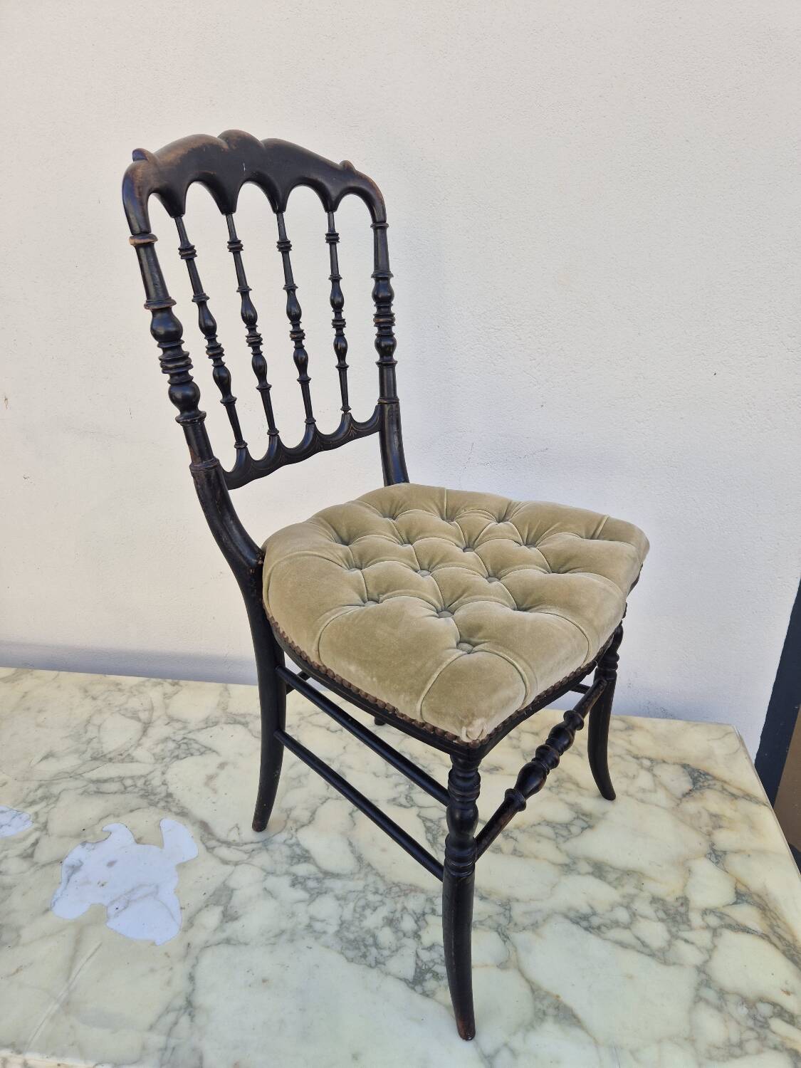 Napoleon III chair in blackened wood, 19th century