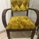 Pair of vintage Art Deco bridge armchairs — Fleece / fur fabric