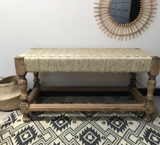 Hand woven Indian bench