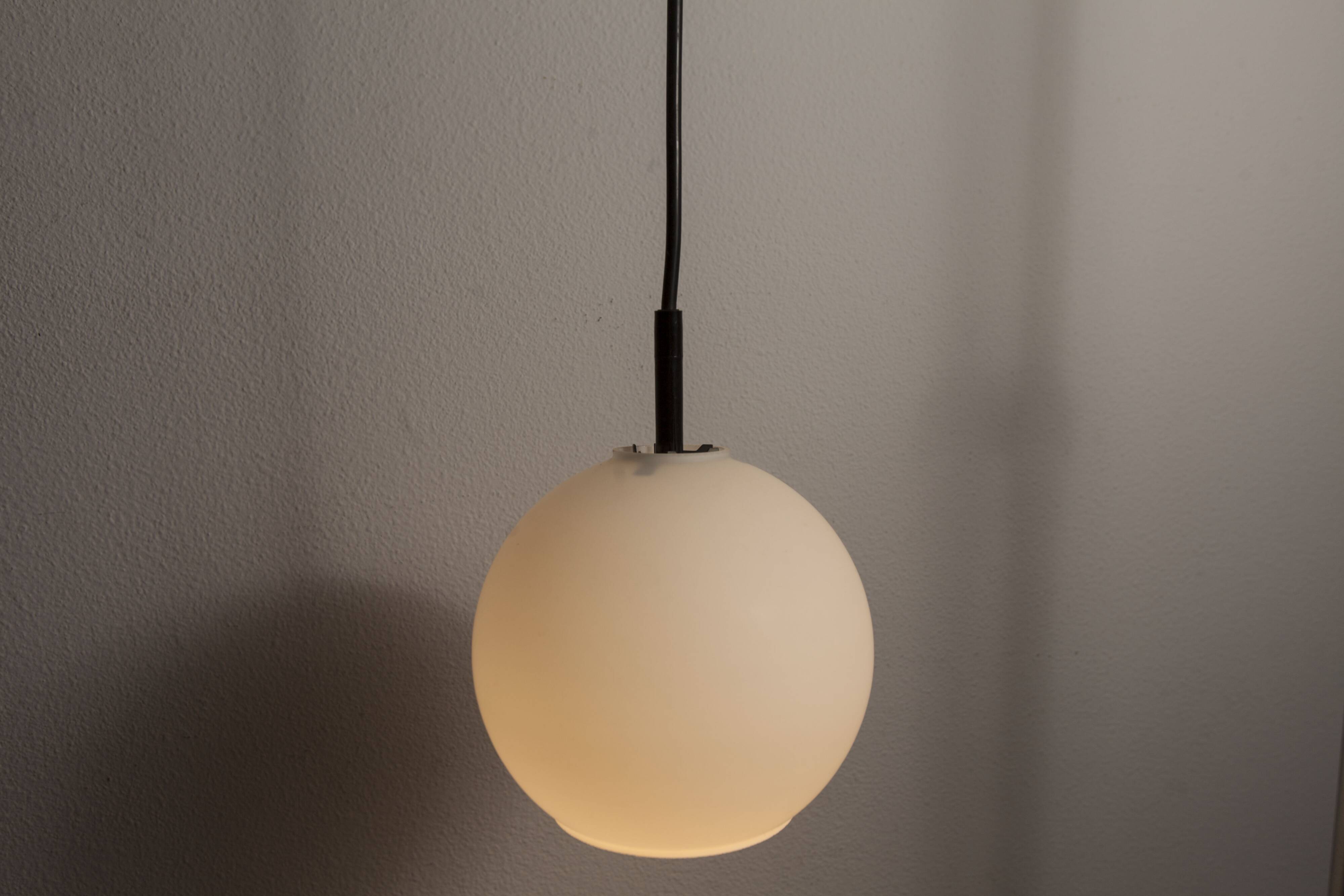 1970 white opaline tulip cone pendant lights (6 available)