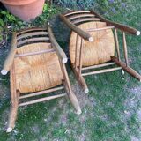 Pair of straw chairs