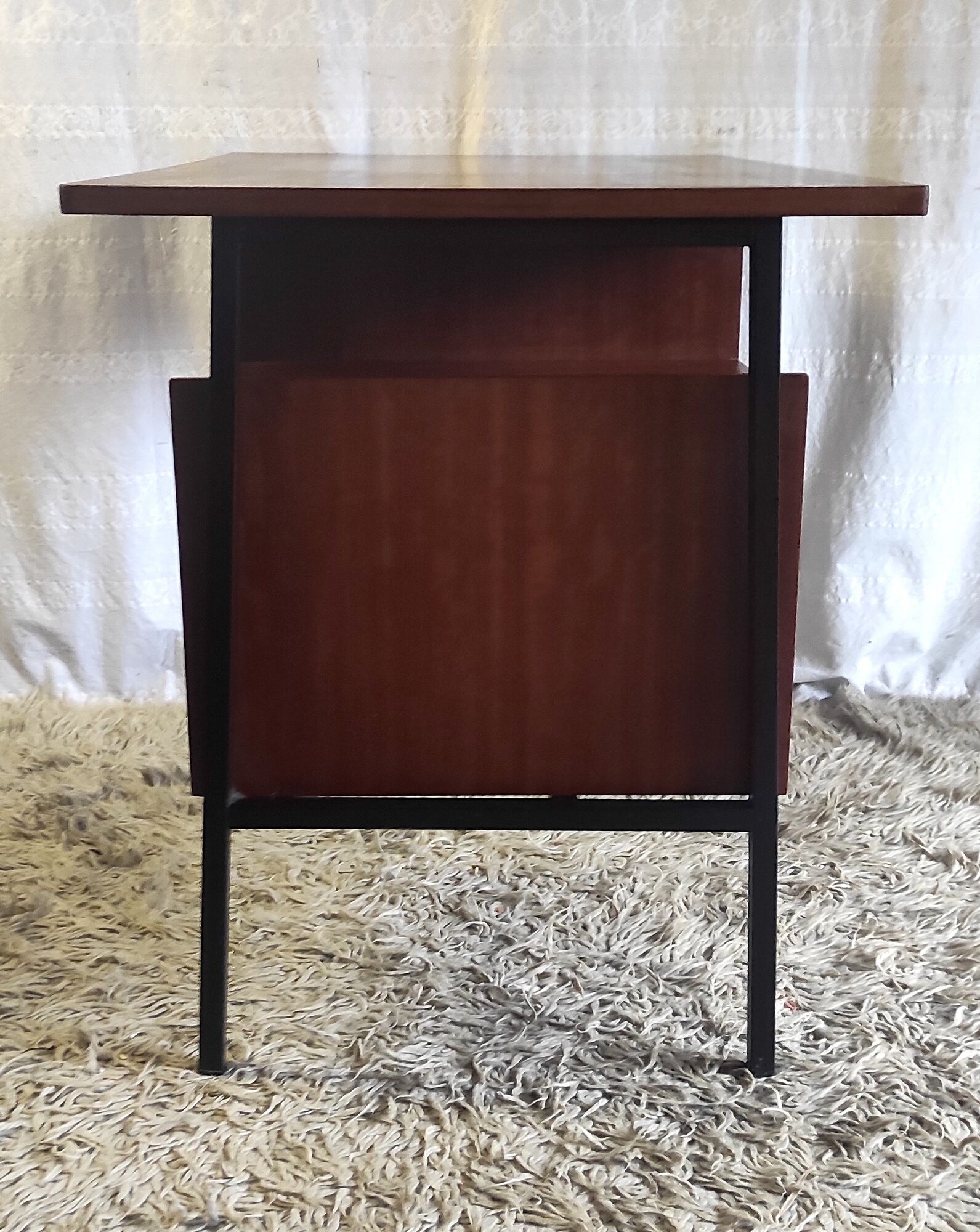 Modernist metal and wood desk by Seducta – 50s/60s