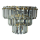 Kinkeldey wall light, cut crystals, 3 levels, Germany, 1970