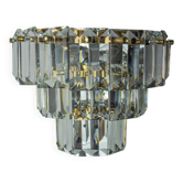 Kinkeldey wall light, cut crystals, 3 levels, Germany, 1970